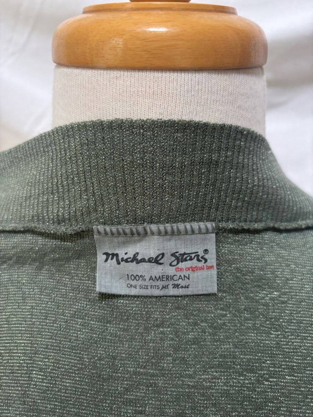 Michael Stars Green Shimmer Tie Front Crop Shrug Top OS ~ - Picture 3 of 5